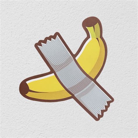 Duct Tape Banana Fine Art Vinyl Sticker Masterpiece Funny Etsy