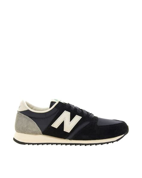 New Balance 420 Black And Grey Suede Trainers Lyst Canada