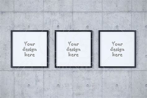 Set Of Three Square Frames Mockup