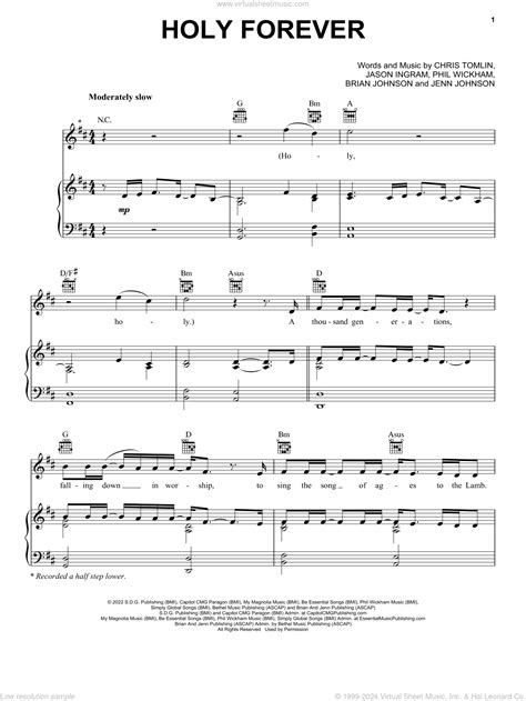 Holy Forever Sheet Music For Voice Piano Or Guitar PDF