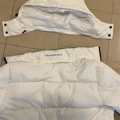 CALVIN KLEIN white puffer jacket (bought from Calvin... - Depop