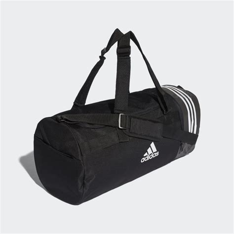 Adidas Convertible Stripes Duffel Bag Medium Black Adidas Uk