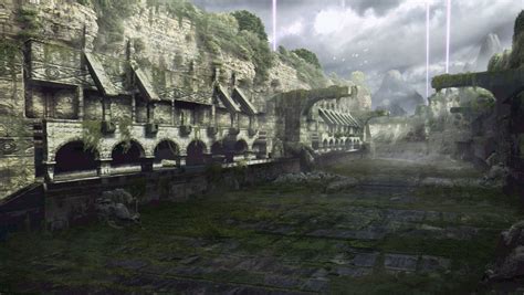 Ruins Landscape Colossi Pillars From Shadow Of The Colossus