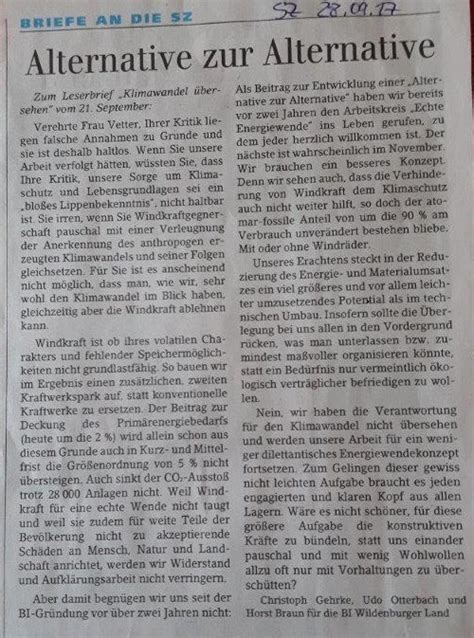 Unsere Leserbrief Antwort In Der Siegener Zeitung B Rgerinitiative