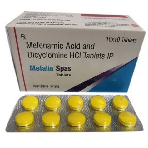 Mefenamic Acid Dicyclomine Hcl Tablets Ip Prescription At Best Price