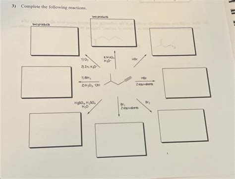 Solved 3) Complete the following reactions. | Chegg.com 