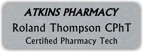 Atkins Pharmacy Name Badge Atkins