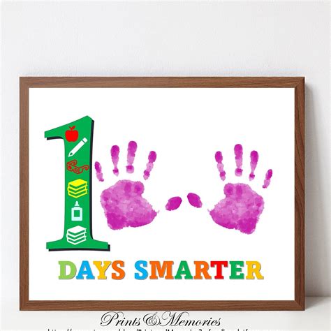 100 Days Of School Handprint Art Keepsake School Activity Etsy In