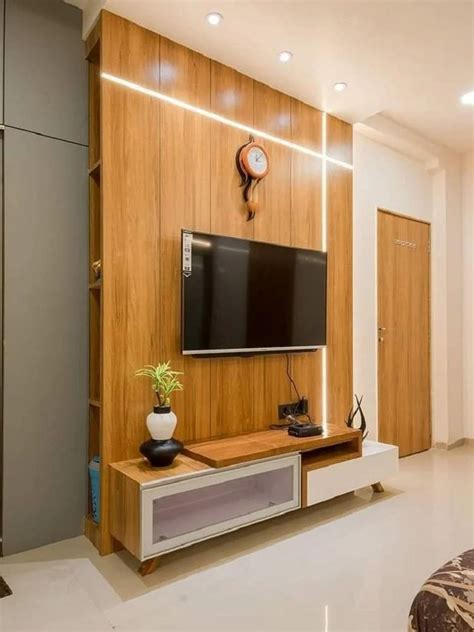 Wall Mounted Teak Wood TV Unit Laminate Finish At 1000 Sq Ft In