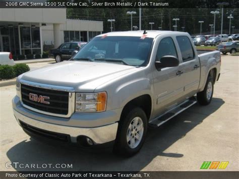 Silver Birch Metallic 2008 Gmc Sierra 1500 Sle Crew Cab Dark