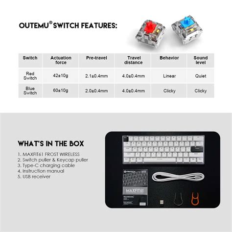 FANTECH MAXFIT61 Frost Bluetooth Wireless Mechanical Keyboard 61 Keys