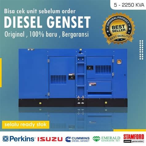 Jual Harga Genset Kva Perkins Cummins Isuzu Emerald Shopee