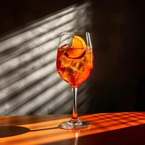 Aperol Spritz Coquetel Em Copo Grande De Vinho Gelo E Laranjas