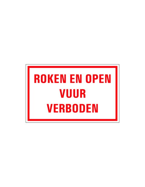 Roken En Open Vuur Verboden Tekststicker Online Kopen