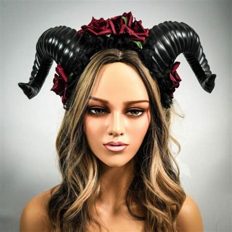 Black Ram Horns Cosplay Horn Headdress Headpiece Halloween Costume Ebay