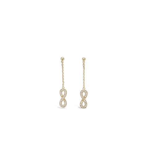 Boucles D Oreilles Infini Pendantes En Plaqu Or