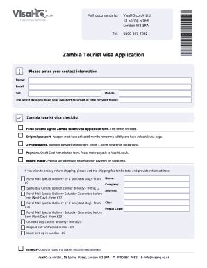 Fillable Online Zambia Visahq Co Zambia Visa Application For Citizens