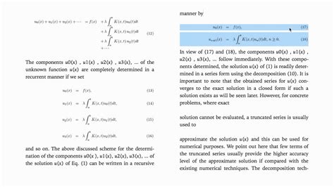 Decomposition Method To Solve Fredholm Integral Equation YouTube