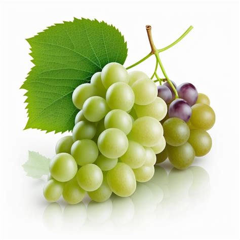 Racimo De Uvas Moradas Verdes Y Rojas Aisladas En Blanco Foto Premium