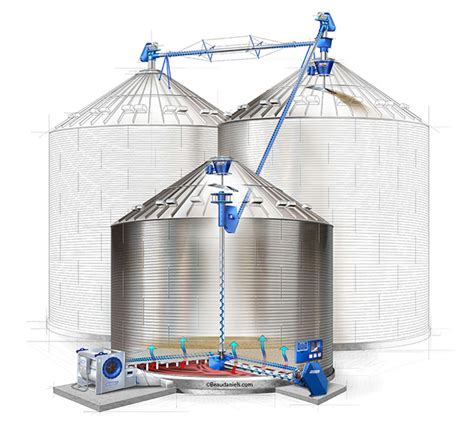 Grain silo, technical illustration. on Behance