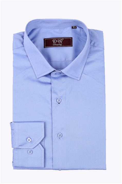 Classic Collar Button Cuff Poplin Shirt Light Blue David Wej