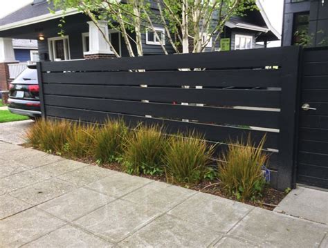 Modern Black Garden Fence Design