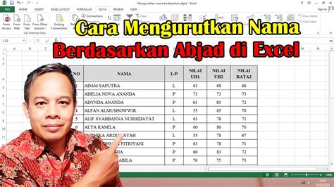 Cara Mengurutkan Nama Berdasarkan Abjad Di Excel YouTube