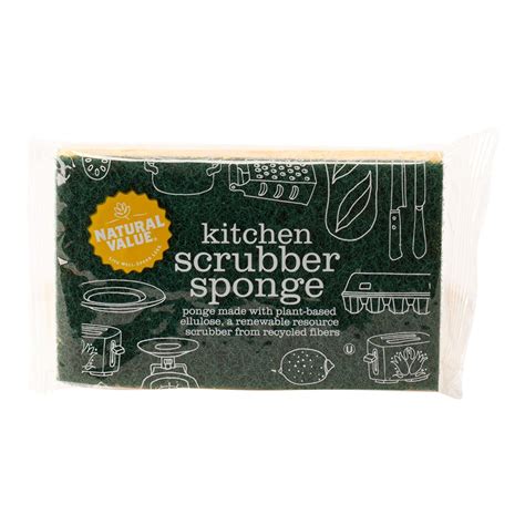 Natural Value Kitchen Scrubber Sponge -- 1 Sponge - Vitacost