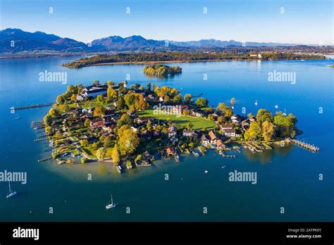 Fraueninsel Frauenchiemsee Behind Krautinsel And Herreninsel