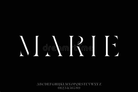 Abstract And Elegant Serif Stencil Type Style Font Vector Illustration