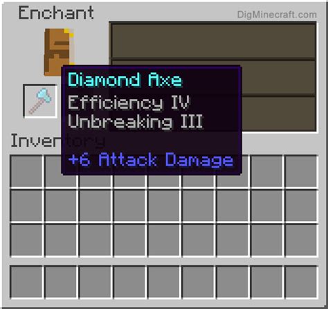 How to make an Enchanted Diamond Axe in Minecraft