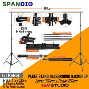 Jual Stand Background Foto Tinggi 3 Meter Tiang Background Bonus