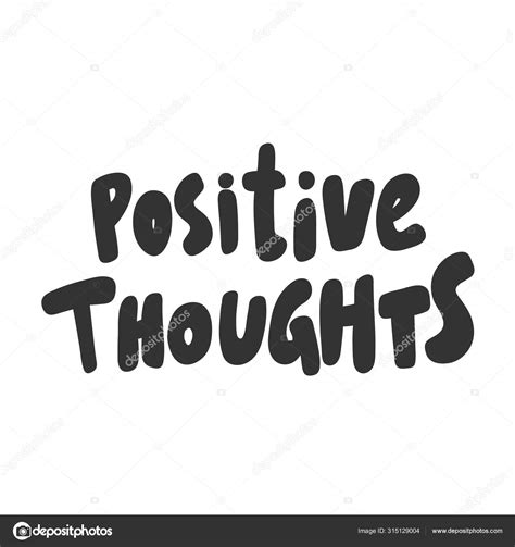 Positive Thoughts Sticker For Social Media Content Vector Hand Drawn Illustration Design