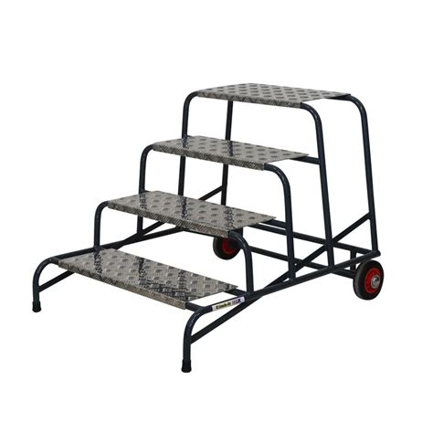 Shop Climb It Wide Work Steps 250mm Platform 4 Tread Chequer Plate