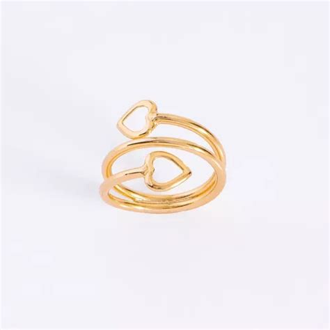 Elegante Anillo Ajustable Coraz N Ba Os De Oro K Meses Sin Inter S