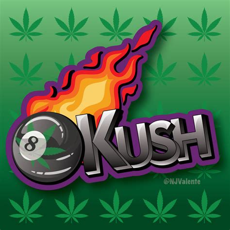 Njvalente Art 8 Ball Kush Cannabis Logo Design