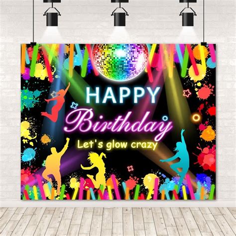 Amazon Neon Backdrop For Glow Party X Ft Lets Glow Crazy Happy