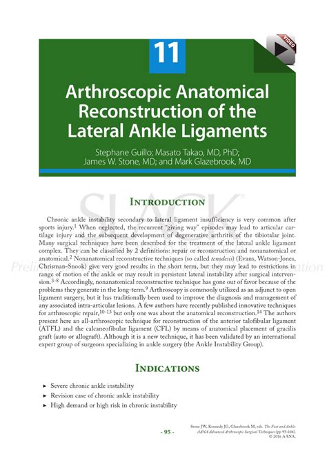 Pdf Arthroscopic Anatomical Reconstruction Of The Lateral Ankle Ligament