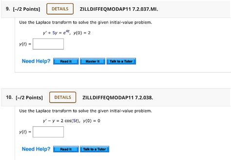 SOLVED DETAILS ZILL DIFF EQ MOD AP 11 7 2 037 MI Use The Laplace