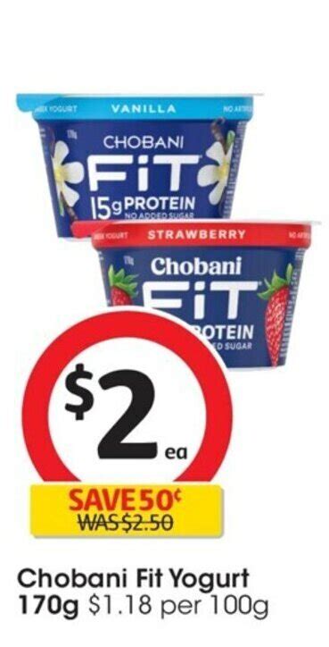 Chobani Fit Yogurt G Offer At Coles