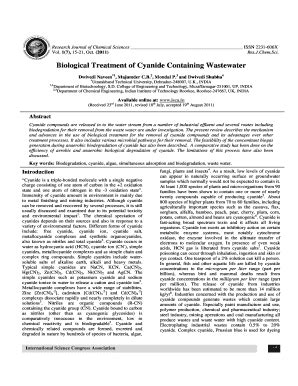 Biological Treatment Of Cyanide Containing Wastewater ISCA Fill And