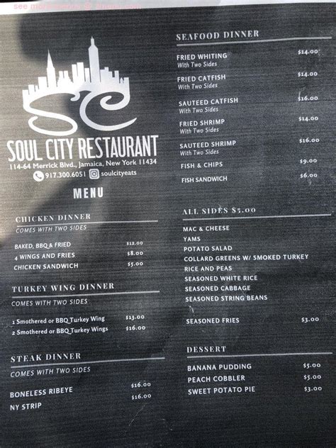 Online Menu of Soul City Restaurant, Queens, New York, 11434 - Zmenu