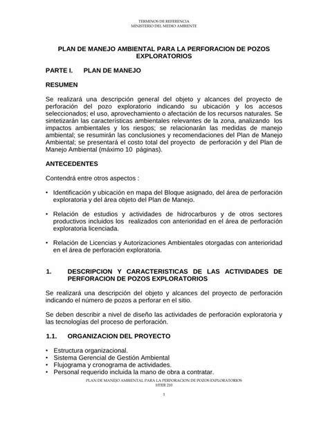 Pdf Plan De Manejo Ambiental Para La Perforacion De Dokumen Tips