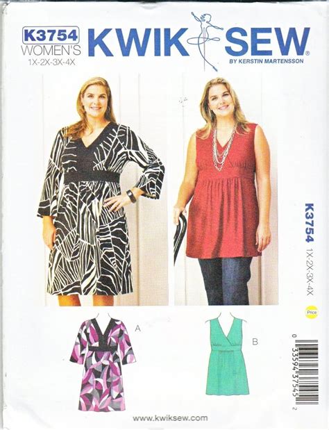 Kwik Sew Sewing Pattern 3754 K3754 Womens Plus Size 1X 4X 22W 32W