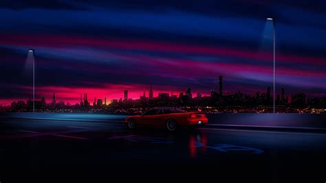 Retrowave NSX [4670×2627] : r/wallpapers