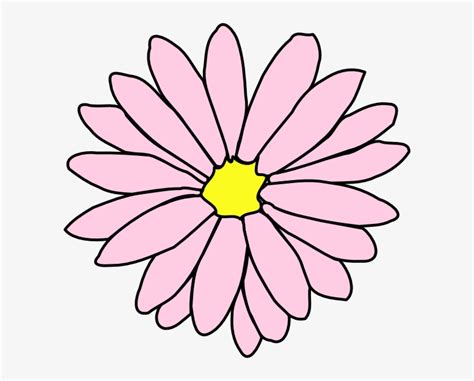 Pink Daisy Flower Clip Art Single Flower Coloring Flower Free