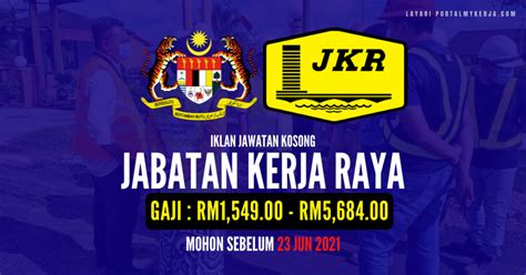 Jawatan Kosong Terkini Jabatan Kerja Raya JKR Gaji RM1 549 00