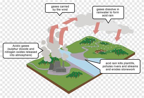 Acid Rain Diagram Air Pollution Rain Effects Grass Acid Png Pngegg