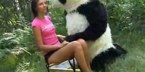 PANDA FUCK Sex In The Woods With A Huge Toy Panda Tnaflix