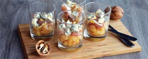 Verrine De Poire Jambon Cru Noix Et Fourme D Ambert Fromage Aop